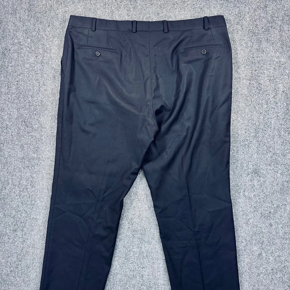 Lauren Ralph Lauren 2 Piece Suit 48L 42x32 Black Wool Blend Pleated Pant